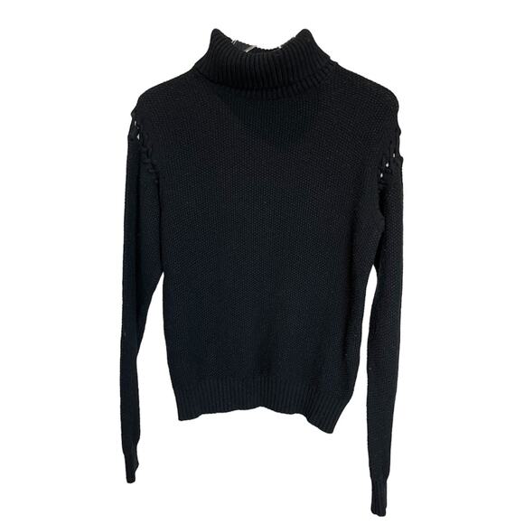 🖤 UGG Chunky Knit Turtleneck Sweater Black, Size S - Picture 2 of 6